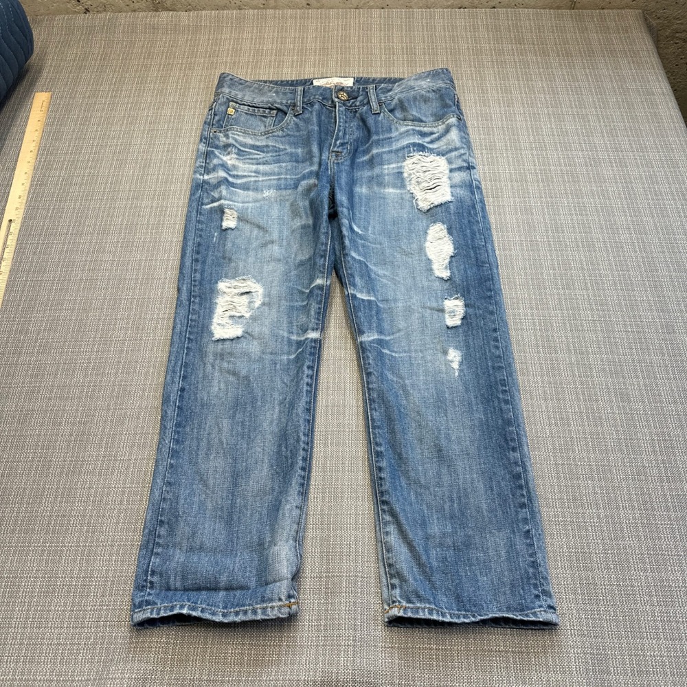 Big Star Joey Distressed Cropped Jeans Women Size 30 Y2K Indie Grunge Streetwear